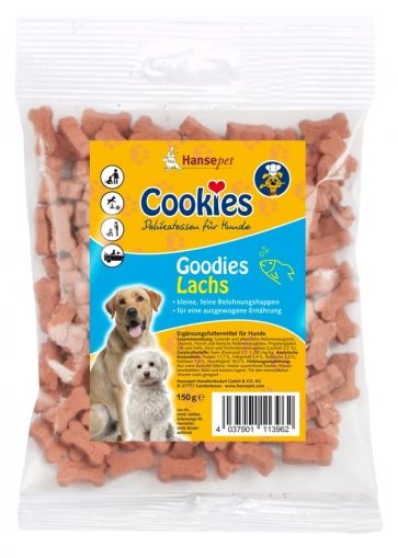 Малки, финни хапки за награда за кучета, със сьомга, 150 г - Goodies Lachs
