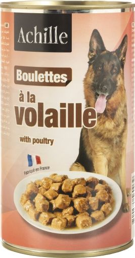 Ахил - Френска консерва за куче с птиче в грейви сос - 1250 г