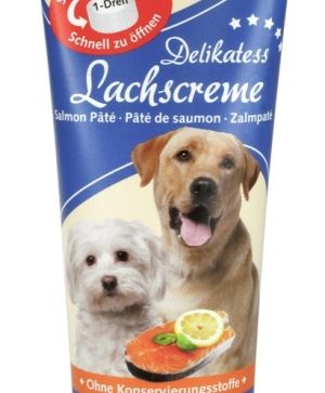 Деликатесен пастет за кучета от сьомга, 75 г - Tubi Dog Delicatess Lachscreme 