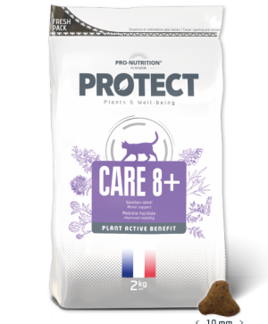 Pro-Nutrition Flatazor PROTECT CAT "Care 8+" 2 kg - Пълноценна диетична храна за котки със специфични хранителни потребности - напреднала възраст и възрастовообусловени заболявания, други заболявания, 2 kg