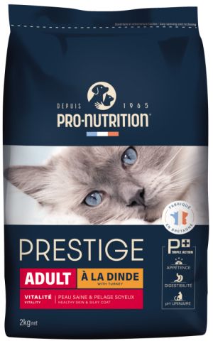 PRESTIGE CAT ADULT с ПУЙКА 2 kg - Пълноценна храна за пораснали котки. Произведена във Франция. 