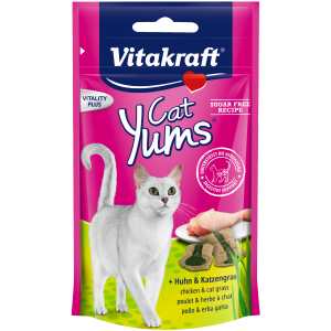 Cat Yums Vitakraft - месни хапки за коте с котешка трева