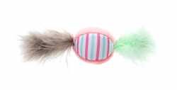 GimCat Играчка за котка DREAM CANDY, плюшена топка - бонбон с пера, розов цвят