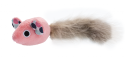 GimCat Играчка за котка DREAM TAIL, плюшена мишка с опашка от пера, розов цвят