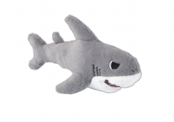 GimCat Играчка за котка SHARKS, плюшена акула с пищялка, сив цвят