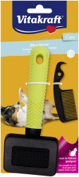 Vitakraft Care®  Малка четка за разресване с гребенче за почистване. Подходяща и за котки.