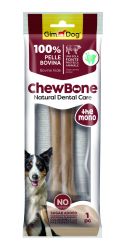 Gimdog Кокал за дъвчене от 100% изсушена и пресована говежда кожа, 8", 20 см, 1 бр. - лакомство за кучета и естествена дентална грижа