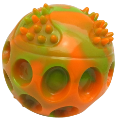 GimDog® PLANET Ball - размер „L“ -  Играчка за кучета – топка „Планета“. Подходяща за носене, отвътре с пищялка, размер „L“. Помага за почистване на зъбите и упражняване на челюстните мускули. 