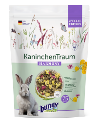 bunny Rabbit Dream HARMONY 1,5 кг – Храна за зайчета от 6-ия месец с цветове и семена от резене, 63 различни растения и билки .