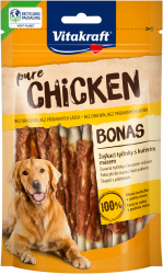 Лакомства за кучета - Vitakraft ® Pure CHICKEN BONAS - Пръчици, обвити в пилешко месо 100%