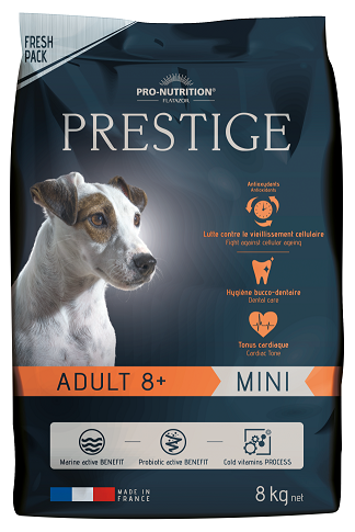 Prestige ADULT 8+ MINI Пълноценна храна за кучета от дребни породи на възраст над 8 години 8 kg