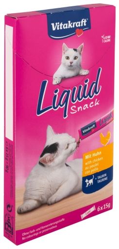 Cat Liquid Snack – ТЕЧЕН СНАКС ЗА КОТКИ с Пиле и Таурин, Vitakraft; 6x15 g