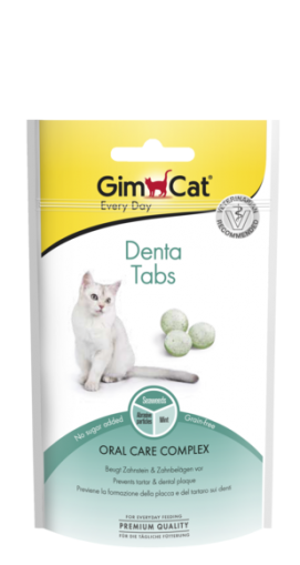 GimCat Denta Tabs - Дентални таблетки за орална грижа, 40 г
