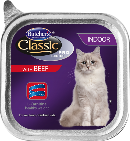 Butcher's Classic Pro Series Indoor 100г - Пастет за котки, живеещи в домашни условия, с говеждо