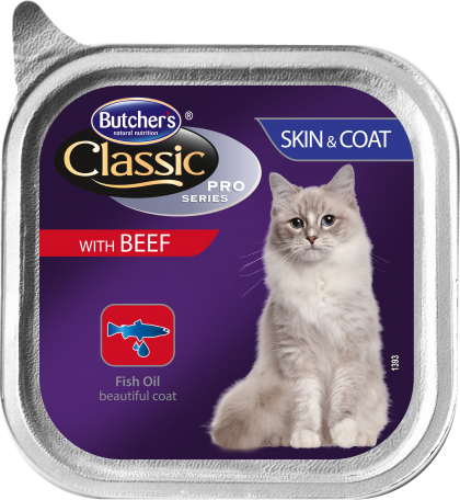 Butcher's Classic Pro Series Skin&Coat 100г - Пастет за котки за здрава кожа и козина, с говеждо