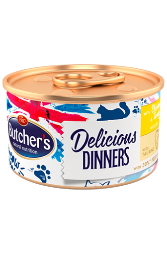 Butcher's Delicious Dinners Mousse 85г - Консервирана храна за котки, мус с пилешко и пуешко