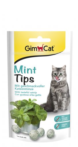 GimCat – Mint Tips – Ментови дражета с котешка трева  - Лакомство за котки