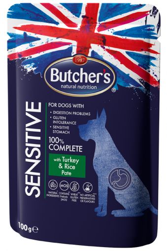 Butcher’s Functional Dog Sensitive - пастет пуешко с ориз, пауч за кучета