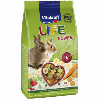 LIFE POWER за ЗАЕК Пълноценна храна за декоративни зайчета, отглеждани в дома. Vitakraft, 600 гр.