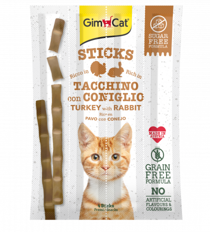 GimCat Sticks - Саламени пръчици, богати на пуйка и заек - 4 бр.