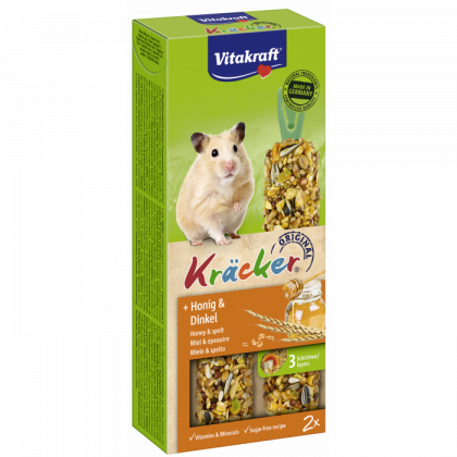 Vitakraft ® Kräcker ® - Оригинален Крекер на Витакрафт за ХАМСТЕР  с МЕД и СПЕЛТА, 2 бр.  