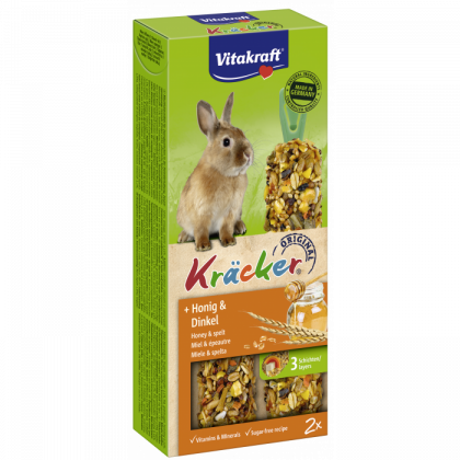 Vitakraft ® Kräcker ® - Оригинален Крекер на Витакрафт за заек  с МЕД и СПЕЛТА, 2 бр.  