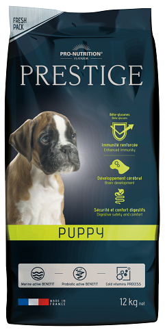 Prestige Puppy Пълноценна храна за подрастващи кучета от всички породи, както и за женски кучета от всички породи в края на бременността или в периода на кърмене 12 kg 