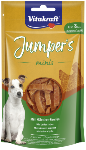 Vitakraft ® Jumper's Minis Лакомство за кучета - пилешки ивици от нетлъсто пилешко месо