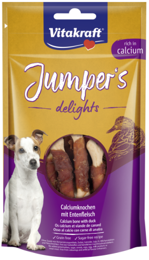 Vitakraft ® Jumper's Delights Лакомство за кучета - калциеви кокалчета с патешко