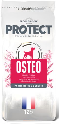 Pro-Nutrition Flatazor PROTECT DOG Osteo12 kg - Пълноценна храна за кучета със специфични хранителни потребности:  костни и ставни заболявания, хронична болка, намалена подвижност;  облекчение на болката, подобрена подвижност, 53% животински протеини 