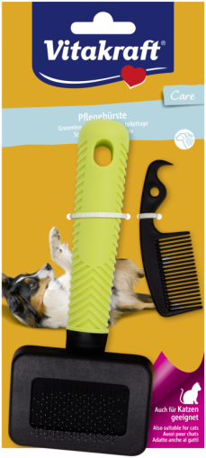 Vitakraft Care® Четка за разресване с гребенче за почистване. За кучета и котки.