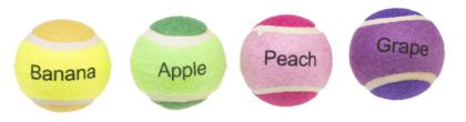 GimDog Играчка за кучe TENNIS BALLS - тенис топки с четири различни плодови вкуса 4 бр., 6,4 см