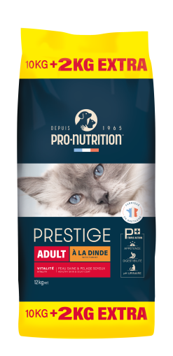PRESTIGE ADULT с ПУЙКА 10 kg + 2 кг гратис - Пълноценна храна за пораснали котки. Произведена във Франция. 