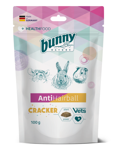 Bunny Nature – HEALTHFOOD Antihairball Cracker 100 g -  Допълваща храна, подпомагаща естесвеното изхвърляне на космени топки при зайци, морски свинчета и чинчили