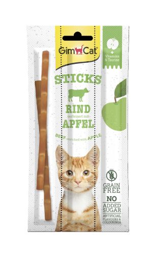GimCat Sticks - с говеждо и гарнирани с ябълка - 3 бр.