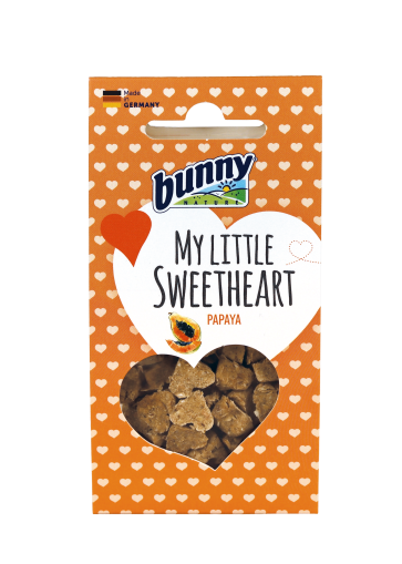 Bunny Nature My Little Sweetheart Лакомство под формата на сърцевидни бисквитки за гризачи с вкус на папая 30 г