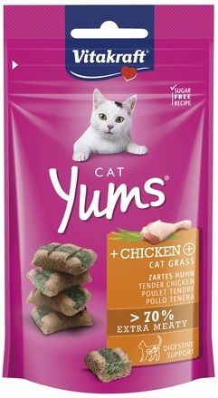 CAT YUMS - сочни хапки за коте с пиле и котешка трева Витакрафт 31531 Хайгер