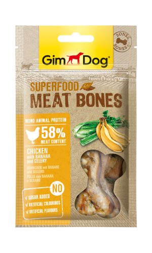 GimDog – Superfood – Месни кокалчета с пилешко месо, банан и целина