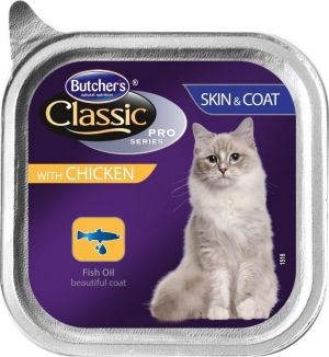 Butcher's Classic Pro Series Skin&Coat - Пастет за котки, серия "Кожа и Козина" , с пилешко, 100г