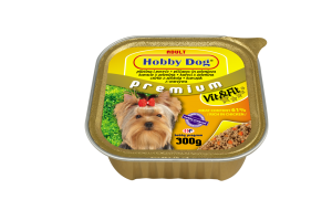 Hobby Dog Adult  - консерва за кучета с пилешко, 300 г, с вшсоко съдържание на месо