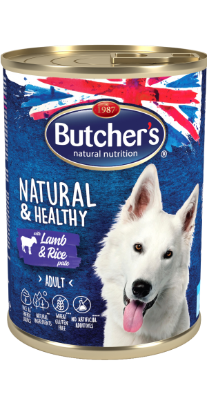 Butcher's Natural &amp; Healthy Pate 1200г - Пастет за кучета с агнешко и ориз