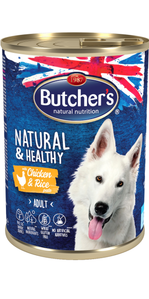 Butcher's Natural &amp; Healthy Pate 1200г - Пастет за кучета с пилешко и ориз