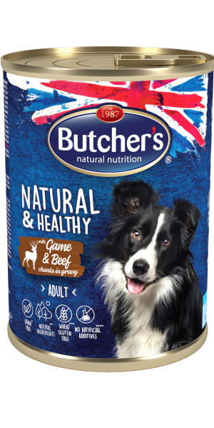 Butcher's Natural & Healthy 400г - Хапки в сос Грейви за кучета, с дивеч и говеждо
