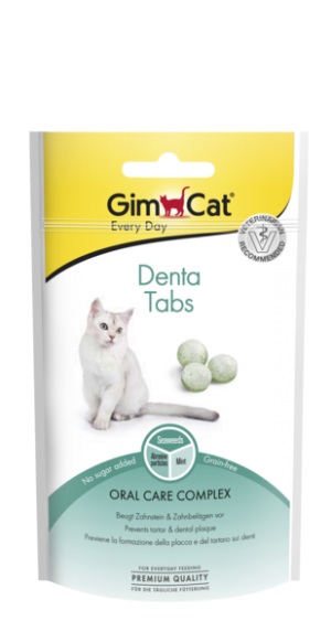 GimCat Denta Tabs - Дентални таблетки за орална грижа, 40 г