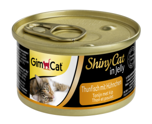 Консерви за котки - риба тон и пиле в желе 70г - GimCat Shiny Cat