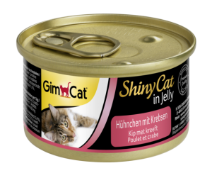 Консерви за котки - пиле и раци в желе 70г - GimCat Shiny Cat