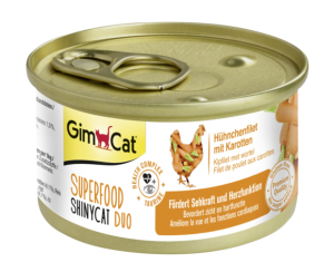 Консерви за котки - филе от пиле с моркови 70 г - GimCat Superfood ShinyCat Duo