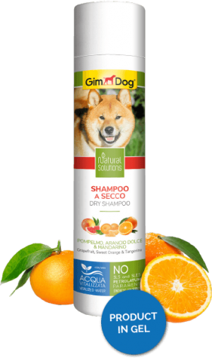 Сух шампоан за кучета 250 мл - GimDog Natural Solutions - с помело, портокал и мандарина