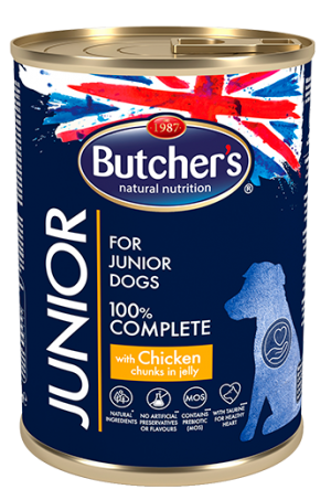 Butcher's Functional Junior 400г - Хапки в желе за подрастващи кучета, с пилешко