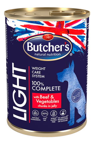 Butcher's Functional Light 400г - Хапки в желе за кучета, лека храна с говеждо и зеленчици
